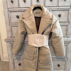 Maniere De Voir Cream Puffer Jacket